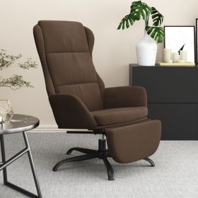 Sillón de relax con reposapiés tela de microfibra marrón de vidaXL, Sillones - Ref: Foro24-3097925, Precio: 126,99 €, Descuen...