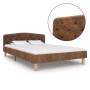 Estructura de cama de piel de ante artificial marrón 120x200 cm de vidaXL, Camas y somieres - Ref: Foro24-284938, Precio: 177...