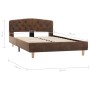 Brown artificial suede leather bed frame 120x200 cm by vidaXL, Beds and slatted bases - Ref: Foro24-284938, Price: 177,58 €, ...