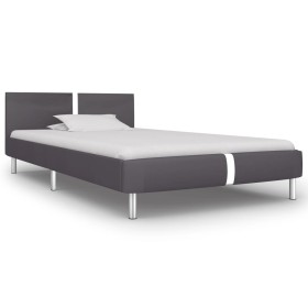 Gray synthetic leather bed frame 90x200 cm by vidaXL, Beds and slatted bases - Ref: Foro24-280836, Price: 115,54 €, Discount: %