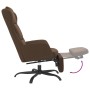 Sillón de relax con reposapiés tela de microfibra marrón de vidaXL, Sillones - Ref: Foro24-3097925, Precio: 126,99 €, Descuen...