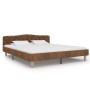 Estructura de cama de piel de ante artificial marrón 180x200 cm de vidaXL, Camas y somieres - Ref: Foro24-284941, Precio: 228...