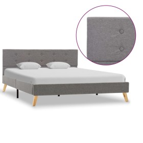 Estructura de cama de tela gris claro 140x200 cm de vidaXL, Camas y somieres - Ref: Foro24-284819, Precio: 214,99 €, Descuent...