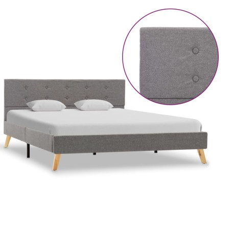 Estructura de cama de tela gris claro 140x200 cm de vidaXL, Camas y somieres - Ref: Foro24-284819, Precio: 213,83 €, Descuent...