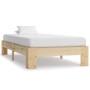 Solid pine wood bed frame 100x200 cm by vidaXL, Beds and slatted bases - Ref: Foro24-283281, Price: 130,46 €, Discount: %