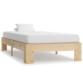 Estructura de cama de madera maciza de pino 100x200 cm de vidaXL, Camas y somieres - Ref: Foro24-283281, Precio: 130,99 €, De...