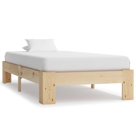 Solid pine wood bed frame 100x200 cm by vidaXL, Beds and slatted bases - Ref: Foro24-283281, Price: 130,46 €, Discount: %