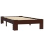 Estructura de cama madera maciza pino marrón oscuro 100x200 cm de vidaXL, Camas y somieres - Ref: Foro24-283299, Precio: 116,...