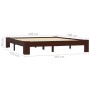 Dark brown solid pine wood bed frame 160x200 cm by vidaXL, Beds and slatted bases - Ref: Foro24-283302, Price: 186,30 €, Disc...