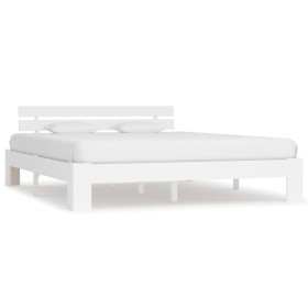 Solid white pine wood bed frame 160x200 cm by vidaXL, Beds and slatted bases - Ref: Foro24-283158, Price: 123,94 €, Discount: %