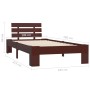 Dark brown solid pine wood bed frame 100x200 cm by vidaXL, Beds and slatted bases - Ref: Foro24-283173, Price: 112,65 €, Disc...