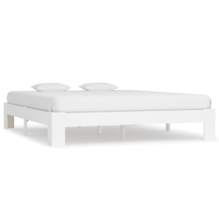 Solid white pine wood bed frame 160x200 cm by vidaXL, Beds and slatted bases - Ref: Foro24-283296, Price: 186,30 €, Discount: %