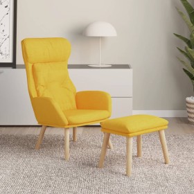 Sillón de relax con taburete tela amarillo mostaza de vidaXL, Sillones - Ref: Foro24-3097757, Precio: 136,99 €, Descuento: %