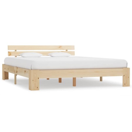 Solid pine wood bed frame 180x200 cm by vidaXL, Beds and slatted bases - Ref: Foro24-283165, Price: 180,99 €, Discount: %