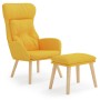 Sillón de relax con taburete tela amarillo mostaza de vidaXL, Sillones - Ref: Foro24-3097757, Precio: 136,20 €, Descuento: %