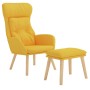 Sillón de relax con taburete tela amarillo mostaza de vidaXL, Sillones - Ref: Foro24-3097757, Precio: 136,20 €, Descuento: %