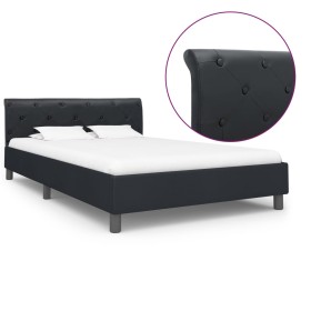 Estructura de cama de cuero sintético negro 140x200 cm de vidaXL, Camas y somieres - Ref: Foro24-284879, Precio: 206,99 €, De...