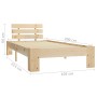 Solid pine wood bed frame 100x200 cm by vidaXL, Beds and slatted bases - Ref: Foro24-283161, Price: 128,71 €, Discount: %