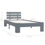 Estructura de cama de madera maciza de pino gris 100x200 cm de vidaXL, Camas y somieres - Ref: Foro24-283167, Precio: 113,11 ...