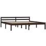 Dark brown solid pine wood bed frame 160x200 cm by vidaXL, Beds and slatted bases - Ref: Foro24-283206, Price: 121,13 €, Disc...