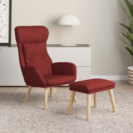 Sillón de relax con taburete tela rojo tinto de vidaXL, Sillones - Ref: Foro24-3097758, Precio: 147,21 €, Descuento: %