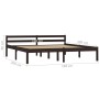 Dark brown solid pine wood bed frame 160x200 cm by vidaXL, Beds and slatted bases - Ref: Foro24-283206, Price: 121,13 €, Disc...