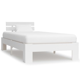 Solid white pine wood bed frame 100x200 cm by vidaXL, Beds and slatted bases - Ref: Foro24-283155, Price: 171,99 €, Discount: %