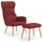 Sillón de relax con taburete tela rojo tinto de vidaXL, Sillones - Ref: Foro24-3097758, Precio: 136,99 €, Descuento: %