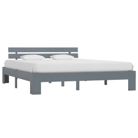 Solid gray pine wood bed frame 180x200 cm by vidaXL, Beds and slatted bases - Ref: Foro24-283171, Price: 125,61 €, Discount: %