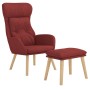 Sillón de relax con taburete tela rojo tinto de vidaXL, Sillones - Ref: Foro24-3097758, Precio: 136,99 €, Descuento: %