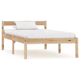 Estructura de cama de madera maciza de pino 100x200 cm de vidaXL, Camas y somieres - Ref: Foro24-283191, Precio: 60,99 €, Des...