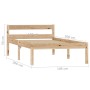 Solid pine wood bed frame 100x200 cm by vidaXL, Beds and slatted bases - Ref: Foro24-283191, Price: 90,91 €, Discount: %