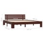 Dark brown solid pine wood bed frame 160x200 cm by vidaXL, Beds and slatted bases - Ref: Foro24-283176, Price: 163,59 €, Disc...