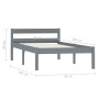 Estructura de cama de madera maciza de pino gris 90x200 cm de vidaXL, Camas y somieres - Ref: Foro24-283196, Precio: 92,66 €,...