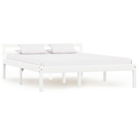 Solid white pine wood bed frame 140x200 cm by vidaXL, Beds and slatted bases - Ref: Foro24-283187, Price: 141,99 €, Discount: %