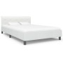 Estructura de cama de cuero sintético blanco 140x200 cm de vidaXL, Camas y somieres - Ref: Foro24-284873, Precio: 223,67 €, D...