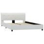 Estructura de cama de cuero sintético blanco 140x200 cm de vidaXL, Camas y somieres - Ref: Foro24-284873, Precio: 223,67 €, D...