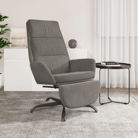 Sillón de relax con reposapiés de terciopelo gris claro de vidaXL, Sillones - Ref: Foro24-3097908, Precio: 107,99 €, Descuent...