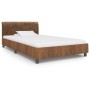 Brown artificial suede leather bed frame 100x200 cm by vidaXL, Beds and slatted bases - Ref: Foro24-284889, Price: 153,03 €, ...