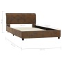 Brown artificial suede leather bed frame 100x200 cm by vidaXL, Beds and slatted bases - Ref: Foro24-284889, Price: 153,03 €, ...