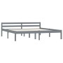 Solid gray pine wood bed frame 160x200 cm by vidaXL, Beds and slatted bases - Ref: Foro24-283200, Price: 100,35 €, Discount: %