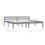 Solid gray pine wood bed frame 160x200 cm by vidaXL, Beds and slatted bases - Ref: Foro24-283200, Price: 100,35 €, Discount: %