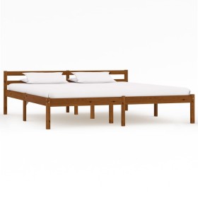 Honey brown pine solid wood bed frame 180x200 cm by vidaXL, Beds and slatted bases - Ref: Foro24-283213, Price: 119,08 €, Dis...