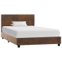 Brown artificial suede leather bed frame 90x200 cm by vidaXL, Beds and slatted bases - Ref: Foro24-284780, Price: 127,69 €, D...