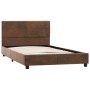 Brown artificial suede leather bed frame 90x200 cm by vidaXL, Beds and slatted bases - Ref: Foro24-284780, Price: 127,69 €, D...