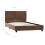 Brown artificial suede leather bed frame 90x200 cm by vidaXL, Beds and slatted bases - Ref: Foro24-284780, Price: 127,69 €, D...