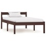 Estructura de cama madera maciza pino marrón oscuro 90x200 cm de vidaXL, Camas y somieres - Ref: Foro24-283202, Precio: 79,00...