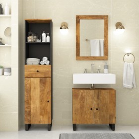 3-piece bathroom furniture set solid mango wood by vidaXL, Bathroom furniture - Ref: Foro24-3200640, Price: 274,40 €, Discoun...