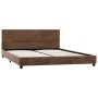 Brown artificial suede leather bed frame 120x200 cm by vidaXL, Beds and slatted bases - Ref: Foro24-284782, Price: 142,76 €, ...