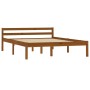 Solid pine wood bed frame honey brown 140x200 cm by vidaXL, Beds and slatted bases - Ref: Foro24-283211, Price: 134,27 €, Dis...